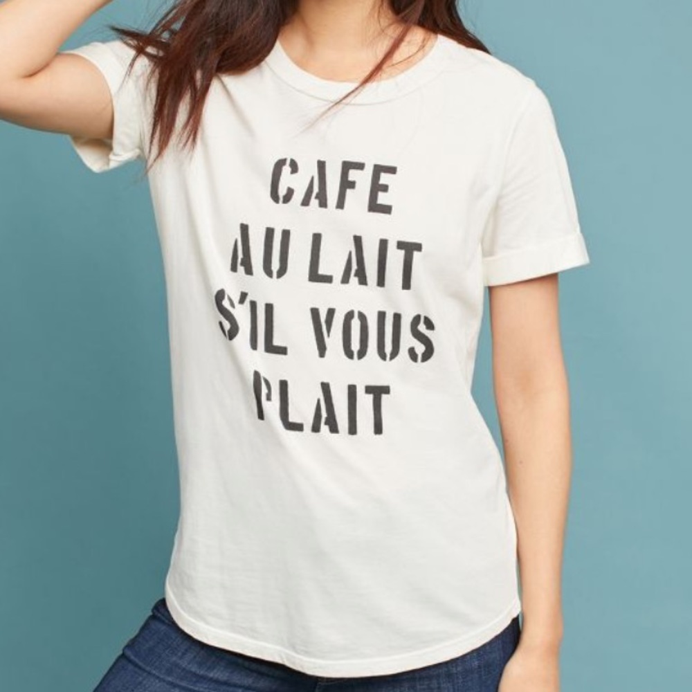 NWOT Sol Angeles X Anthropologie Cafe Au Lait Tee- Size S